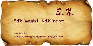 Sümeghi Nándor névjegykártya